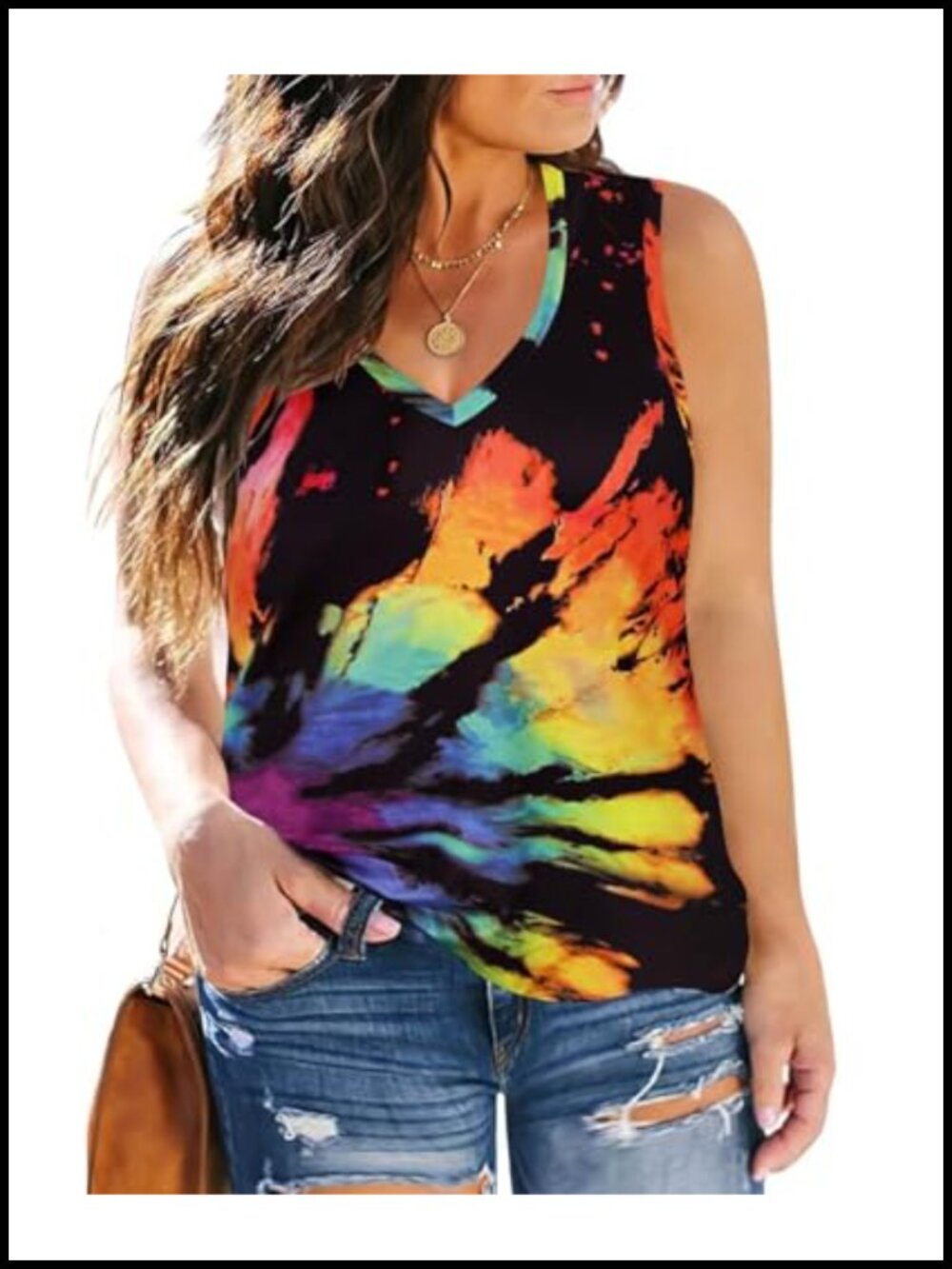 Womens Plus Size V-Neck Sleeveless Tank Top Summer Casual T-Shirt